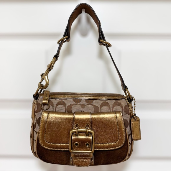 Coach Handbags - Coach Special Edition Fall 2004 Small Signature Bronze Hobo Shoulder Bag